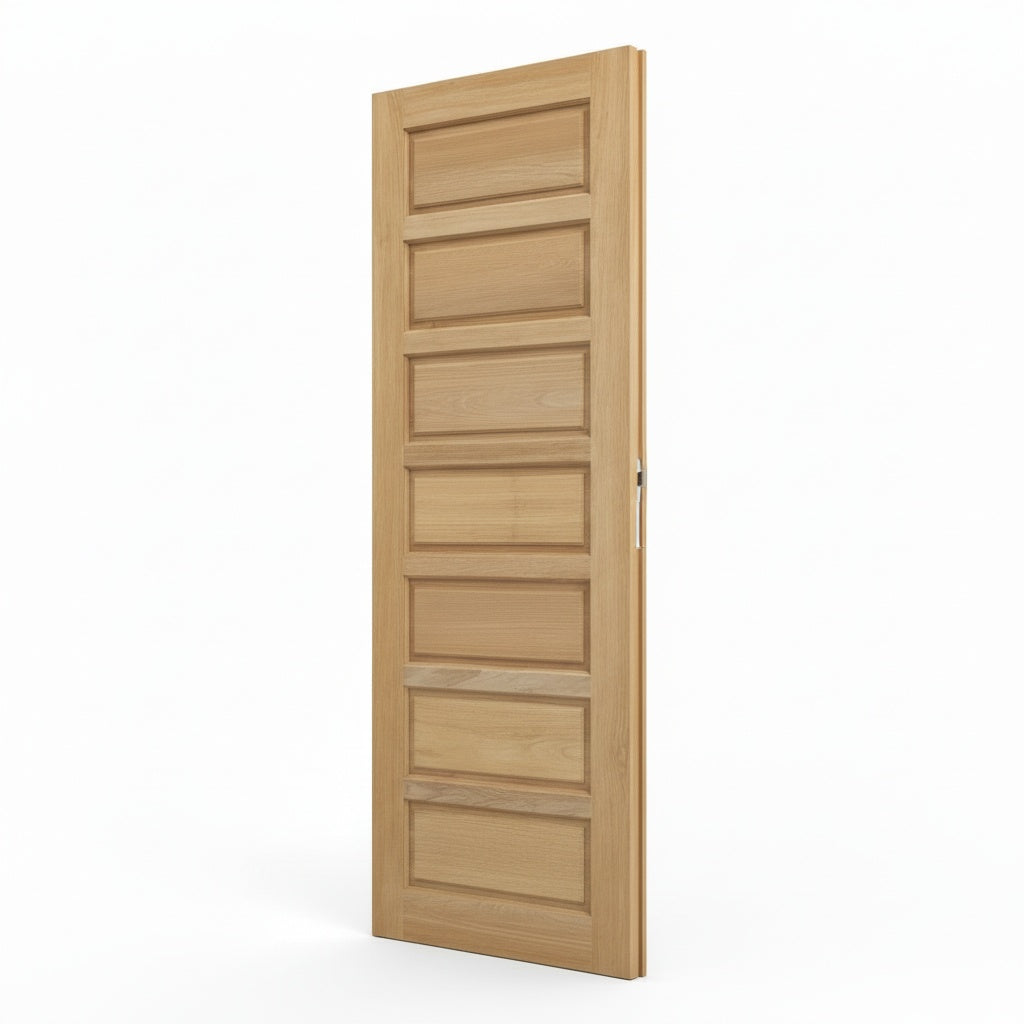 Porta Externa de Madeira Eucalipto Fingada | Ref 59 | Natural