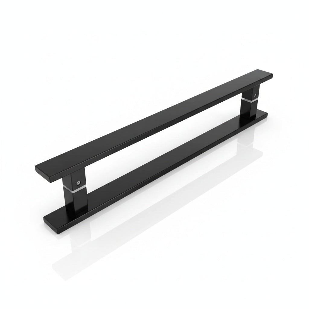 Puxador Quadrado Tipo H para Porta | Inox Preto Fosco