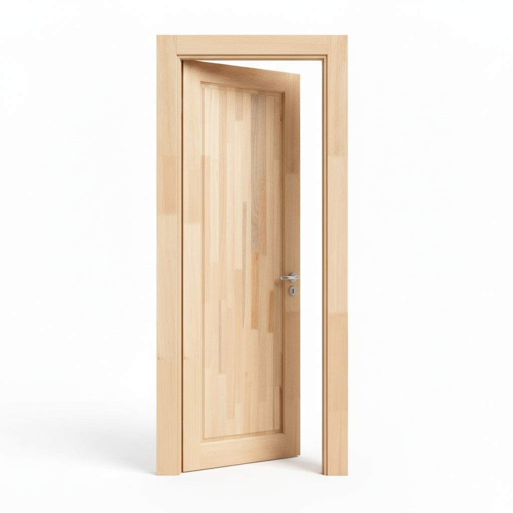 Porta Externa de Madeira Eucalipto Fingada | Ref 51 | Natural