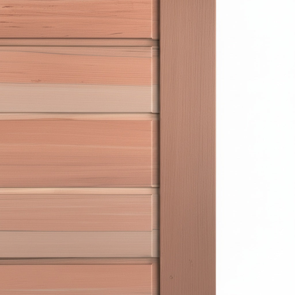 Porta Externa de Madeira Eucalipto Fingada | Ref 35 | Natural