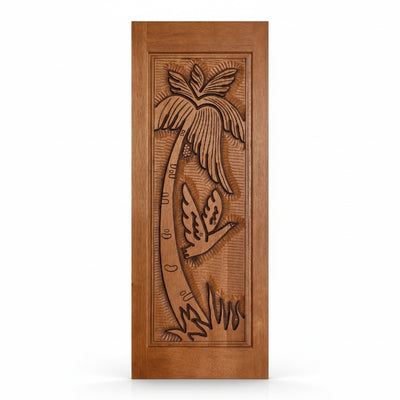 Porta Externa de Madeira Cedro Alagoano Entalhada | Ref 100 | Com Selador