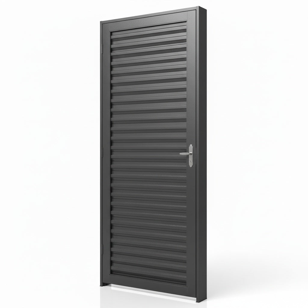 Porta com Caixilho de Aço Natural Laminado Reforçado | 215 X 6,5 CM