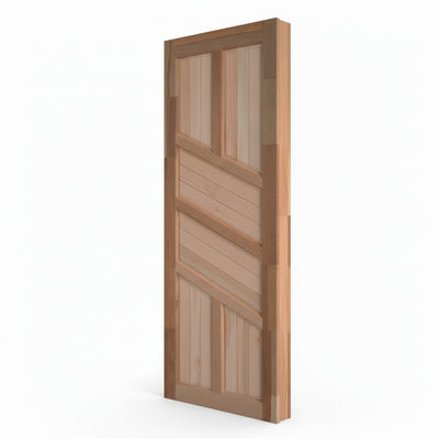 Porta Externa de Madeira Eucalipto Fingada | Ref 02 | Natural