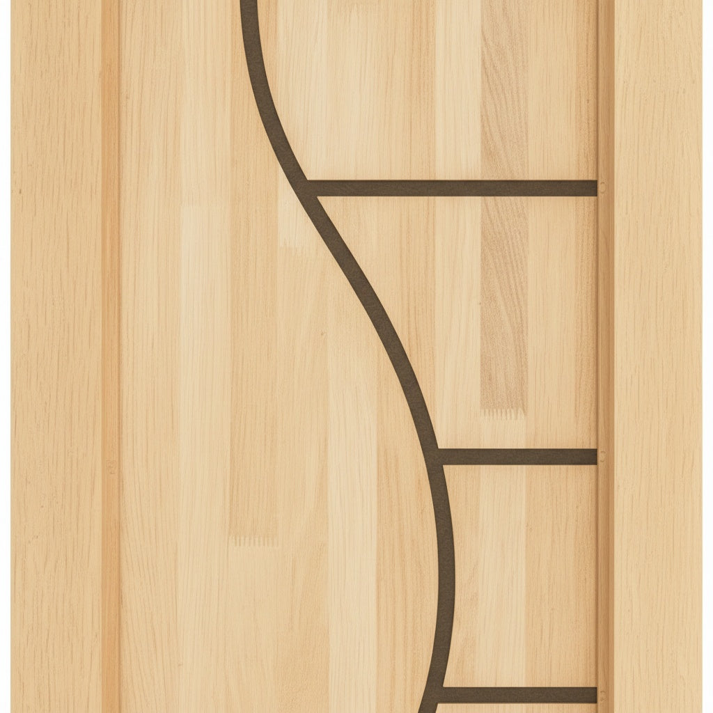Porta Externa de Madeira Eucalipto Fingada | Ref 96 | Natural