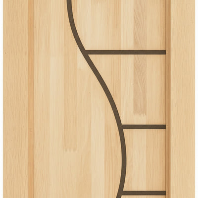 Porta Externa de Madeira Eucalipto Fingada | Ref 96 | Natural