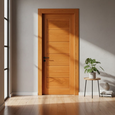 Porta Externa de Madeira Eucalipto Fingada | Ref 54 | Com Selador