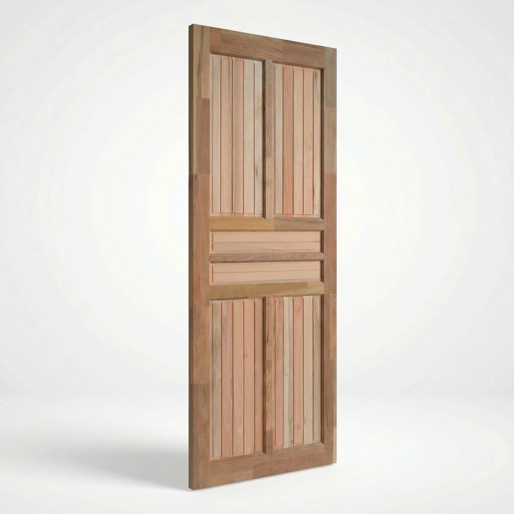 Porta Externa de Madeira Americana Eucalipto Fingada | Tipo 2 | Natural