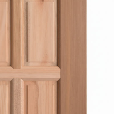 Porta Externa de Madeira Eucalipto Fingada | Ref 15 | 28 Almofadas | Natural