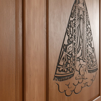 Porta Externa de Madeira Cedro Alagoano Entalhada | Ref 177 | Com Selador