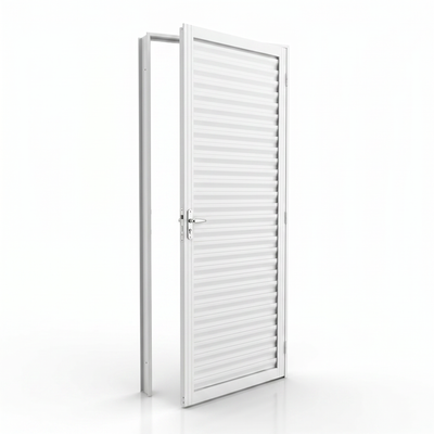 Porta com Caixilho de laminado Branco Laminado Reforçado | 215 X 6,5 CM