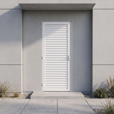 Porta com Caixilho de laminado Branco Laminado Reforçado | 215 X 6,5 CM