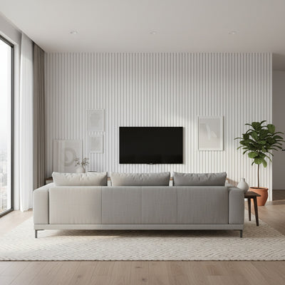 Perfil Ripado de PVC Decorativo para Parede | 20cm x 3m