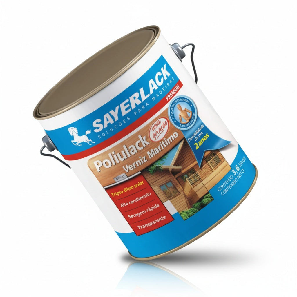 Verniz Marítimo Poliulack para Madeira | Proteção Externa | 3,6L