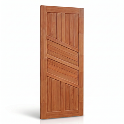 Porta Externa de Madeira Eucalipto Fingada | Ref 02 | Com Selador