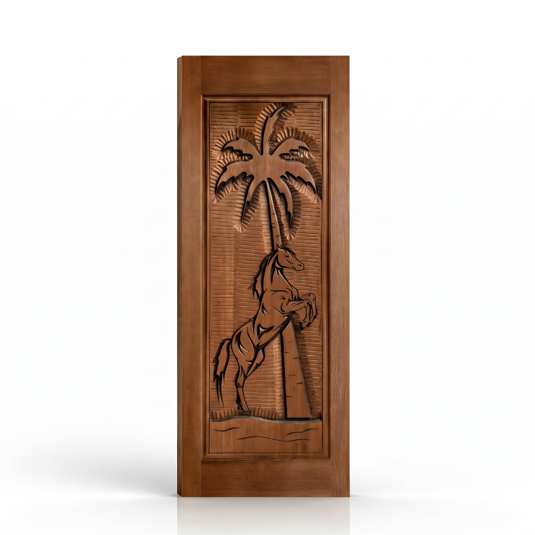 Porta Externa de Madeira Cedro Alagoano Entalhada | Ref 155 | Com Selador