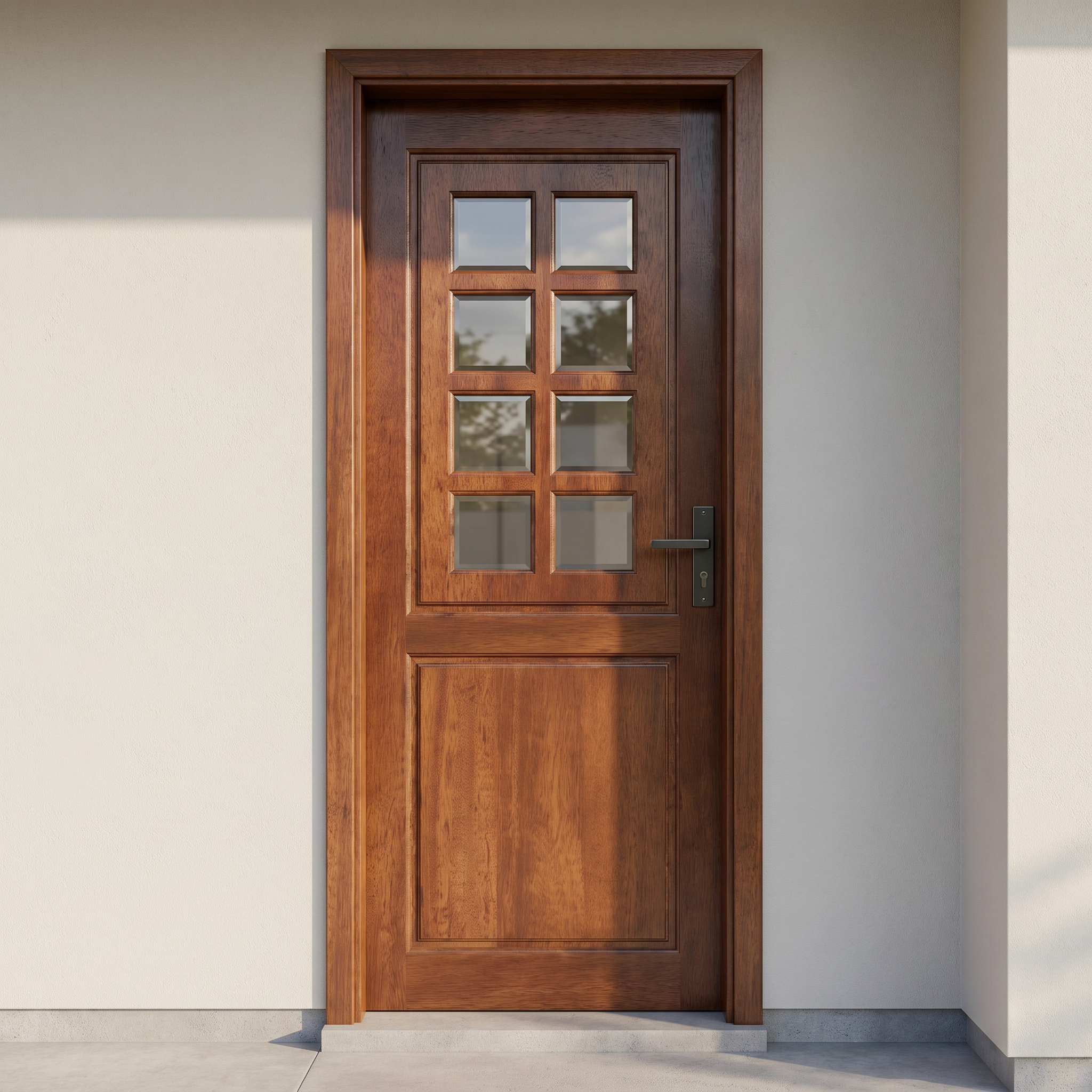 Porta Externa de Madeira Cedro Alagoano | Ref. 28 | Abertura para Vidro | Com Selador