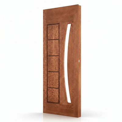 Porta Externa de Madeira Cedro Alagoano | Ref. 31 | Abertura para Vidro | Com Selador