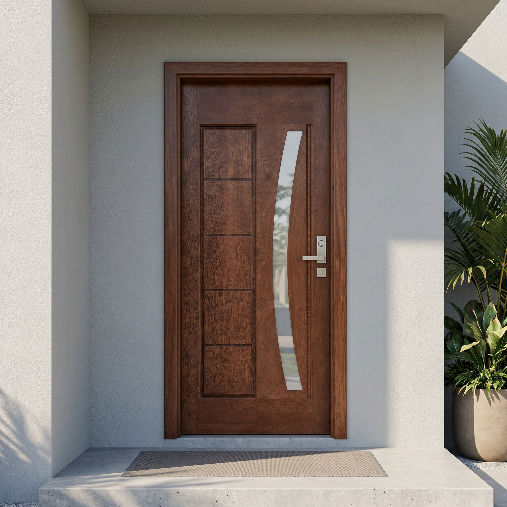 Porta Externa de Madeira Cedro Alagoano | Ref. 31 | Abertura para Vidro | Com Selador