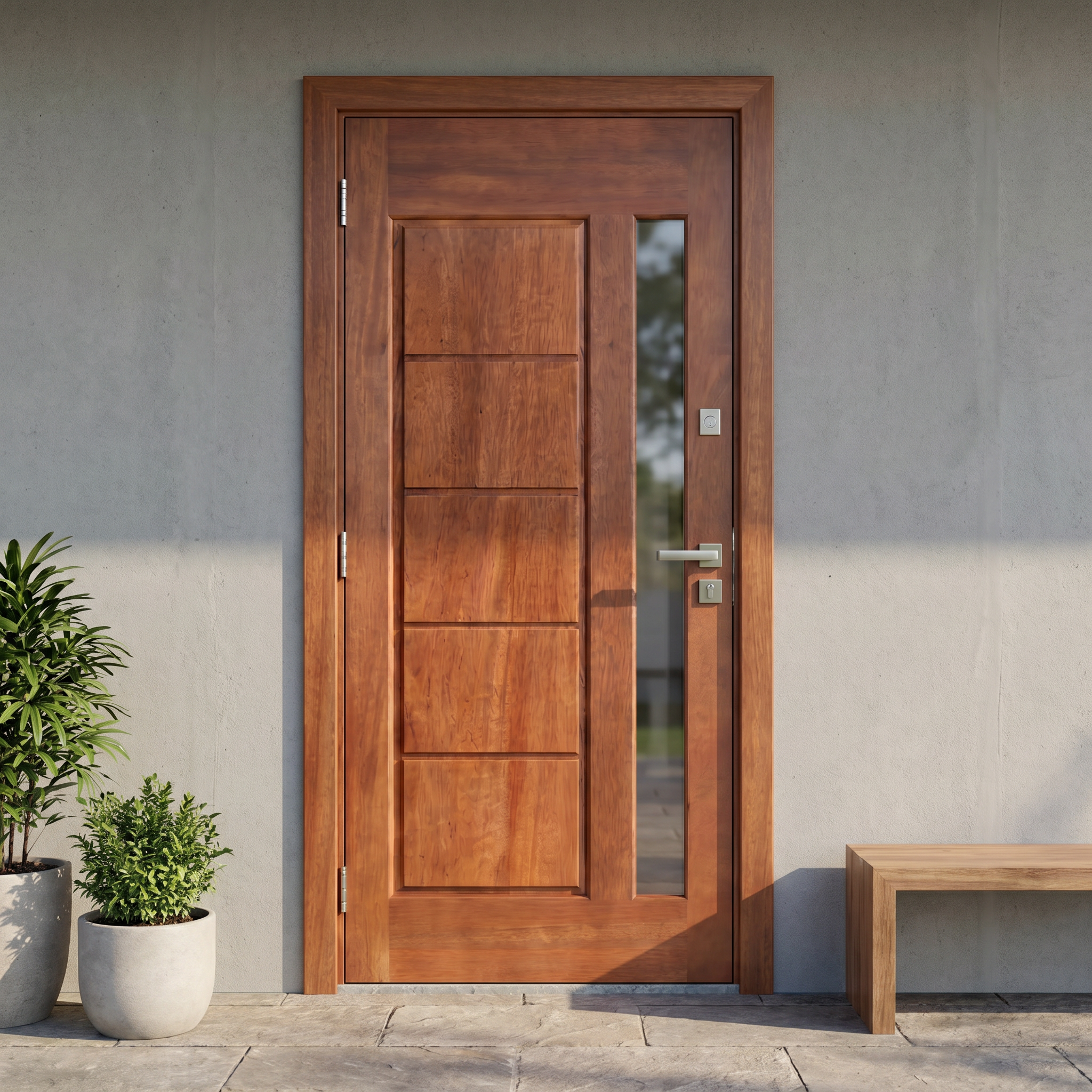 Porta Externa de Madeira Cedro Alagoano | Ref. 31 | Abertura para Vidro | Com Selador