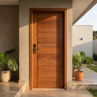 Porta Externa de Madeira Cedro Alagoano | Ref 32 | Com Selador