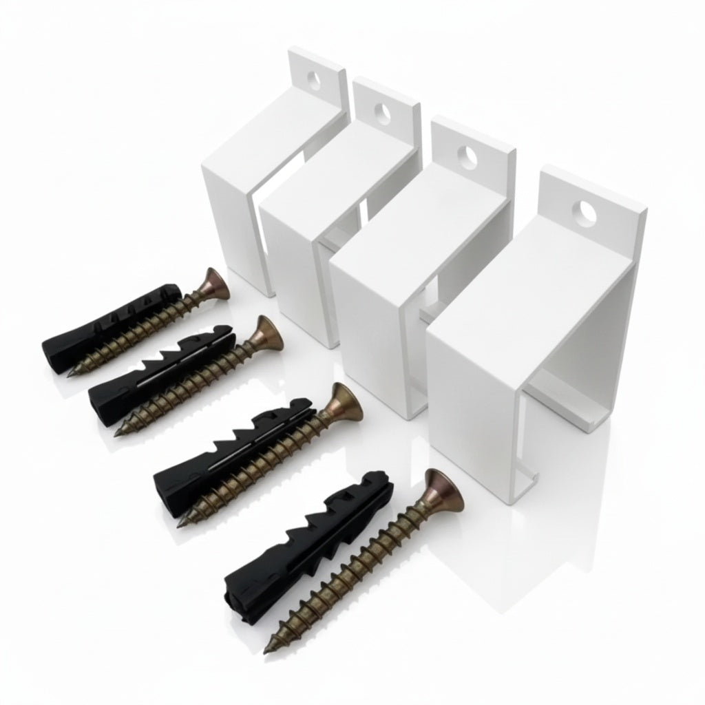 Suporte para Trilho Côncavo em Alumínio | Kit com 4 Unidades