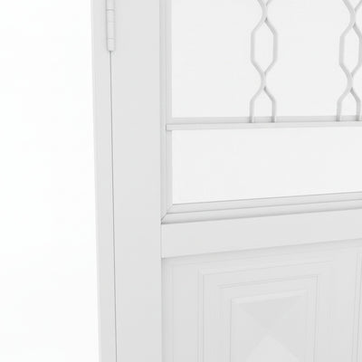 Porta com Caixilho de Aço Branco Laminado Reforçado com Postigo | 215 X 6,5 CM