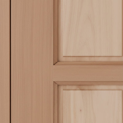 Porta Externa de Madeira Eucalipto Fingada | Ref 10 | 15 Almofadas | Natural