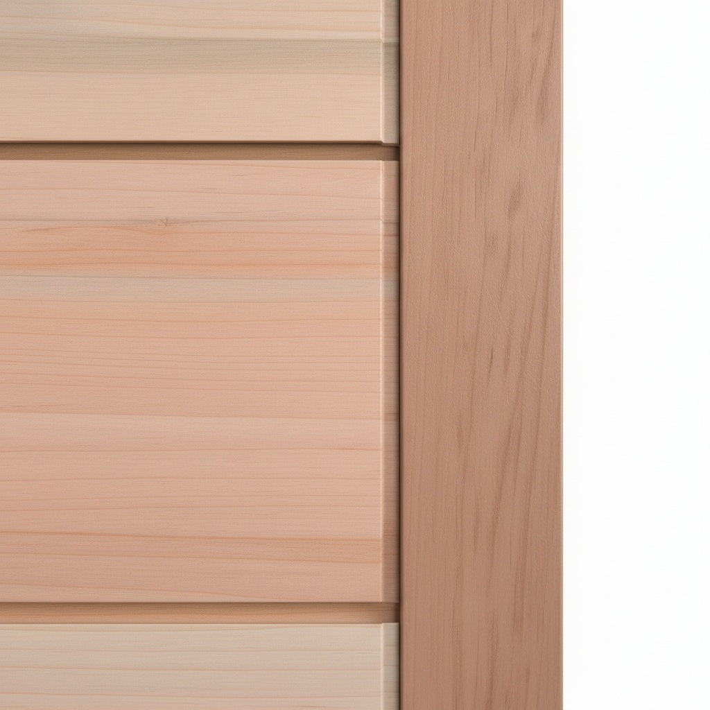Porta Externa de Madeira Eucalipto Fingada | Ref 32 | Natural
