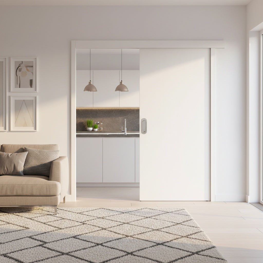 Kit de Correr para Porta | Randa Econômico Branco Diamond