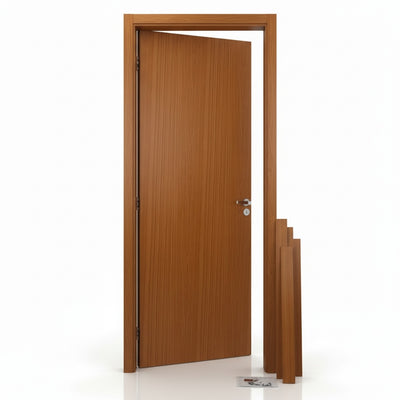 Kit Porta Pronta Interna de Madeira Mogno | Regulável 3 CM