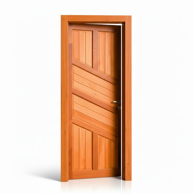 Porta Externa de Madeira Eucalipto Fingada | Ref 02 | Com Selador