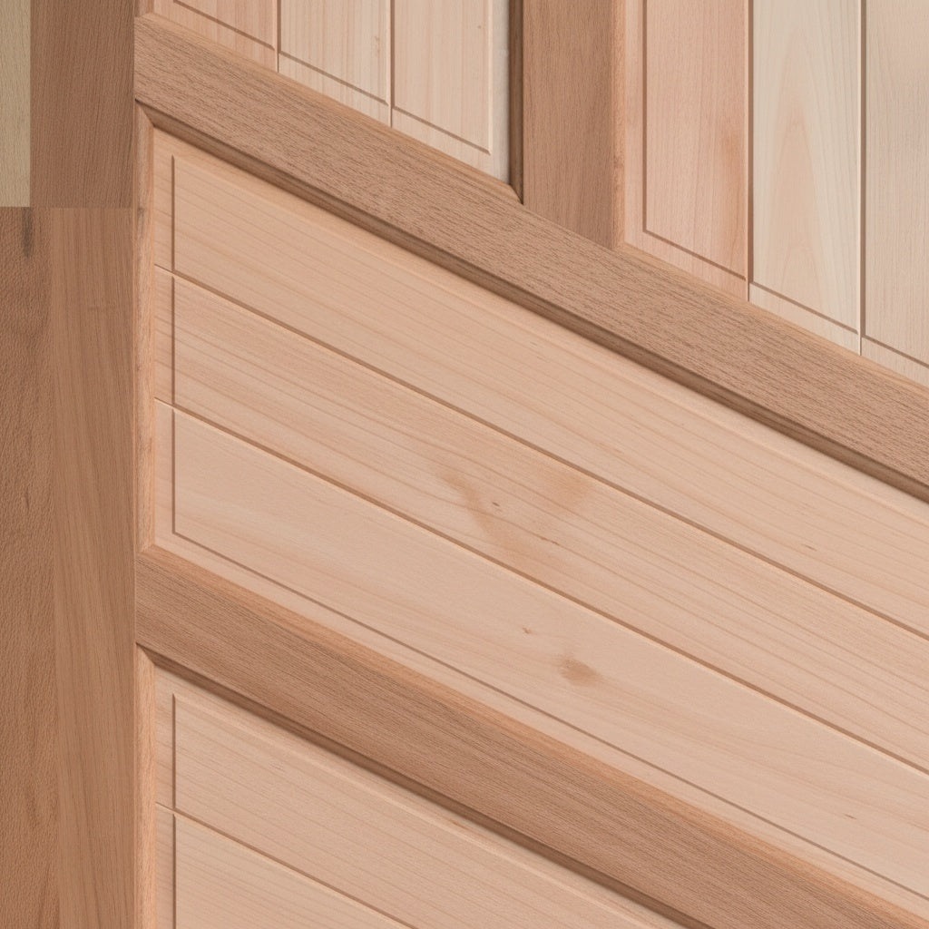 Porta Externa de Madeira Eucalipto Fingada | Ref 02 | Natural