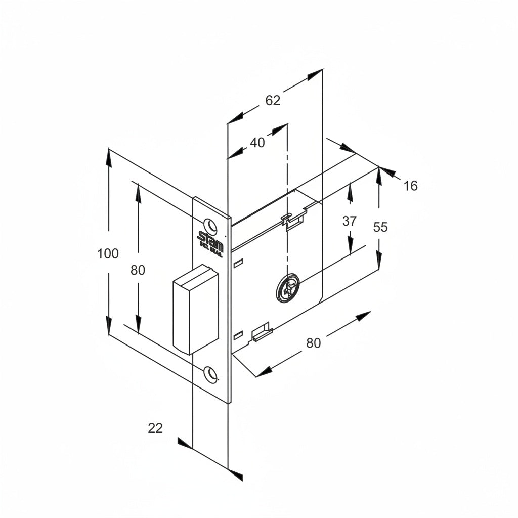 Fechadura 1004 | Roseta Inox | Par