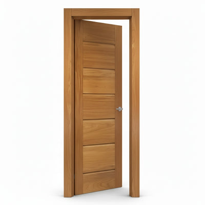 Porta Externa de Madeira Pau Brasil Tauari | Ref 32 | 7 Faixas | Natural