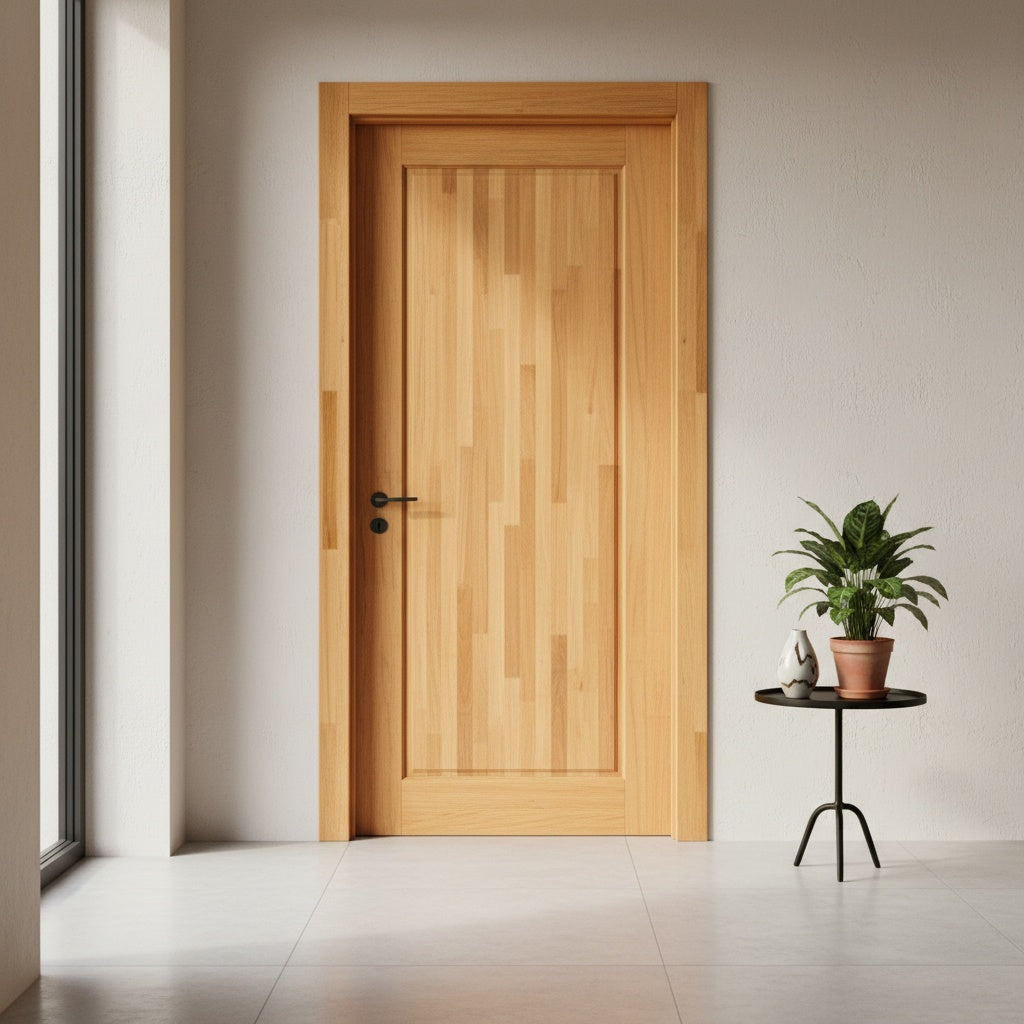 Porta Externa de Madeira Eucalipto Fingada | Ref 51 | Com Selador