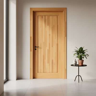 Porta Externa de Madeira Eucalipto Fingada | Ref 51 | Com Selador