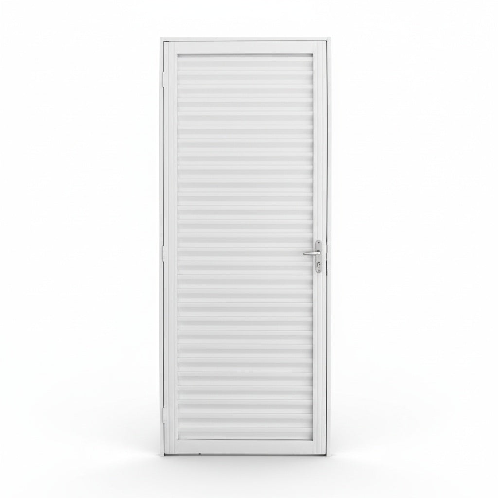 Porta com Caixilho de Aço Branco Laminado Reforçado | 215 X 6,5 CM