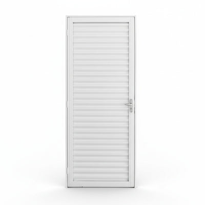 Porta com Caixilho de Aço Branco Laminado Reforçado | 215 X 6,5 CM