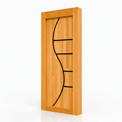 Porta Externa de Madeira Eucalipto Fingada | Ref 96 | Com Selador