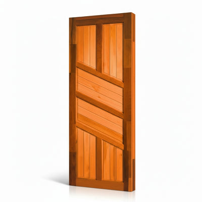 Porta Externa de Madeira Eucalipto Fingada | Ref 02 | Com Selador