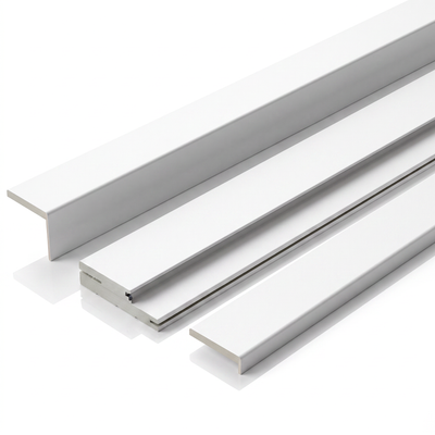 Detalhe do perfil do caixilho MDF Ultra branco com borracha e sistema de regulagem das vistas