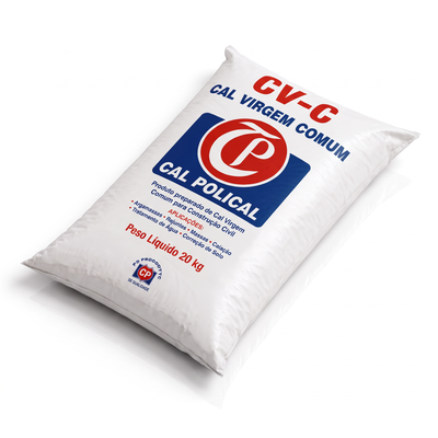 Cal virgem CVC de 20 kg, insumo de construção diferente de cal hidratada.