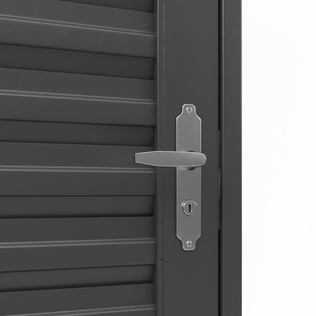 Porta com Caixilho de Aço Natural Laminado Reforçado | 215 X 6,5 CM