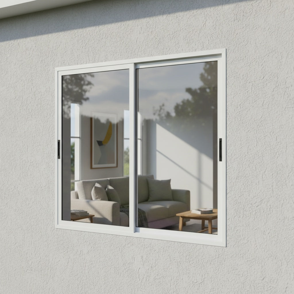 Janela de Alumínio Branca 2 Folhas | 1,00 X 1,00 M