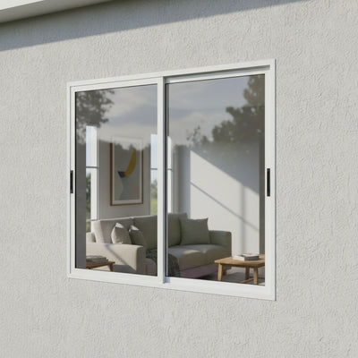 Janela de Alumínio Branca 2 Folhas | 1,00 X 1,00 M