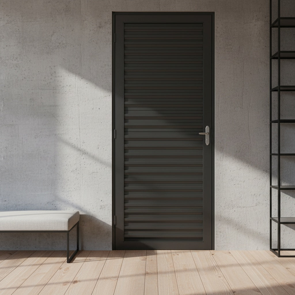 Porta com Caixilho de Aço Natural Laminado Reforçado | 215 X 6,5 CM