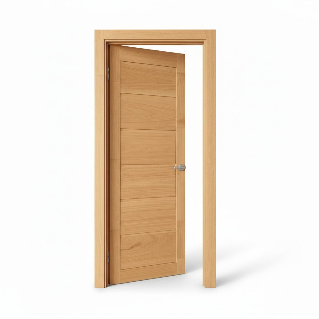 Porta Externa de Madeira Eucalipto Fingada | Ref 54 | Natural