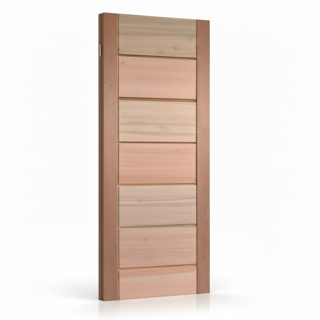 Porta Externa de Madeira Eucalipto Fingada | Ref 32 | Natural