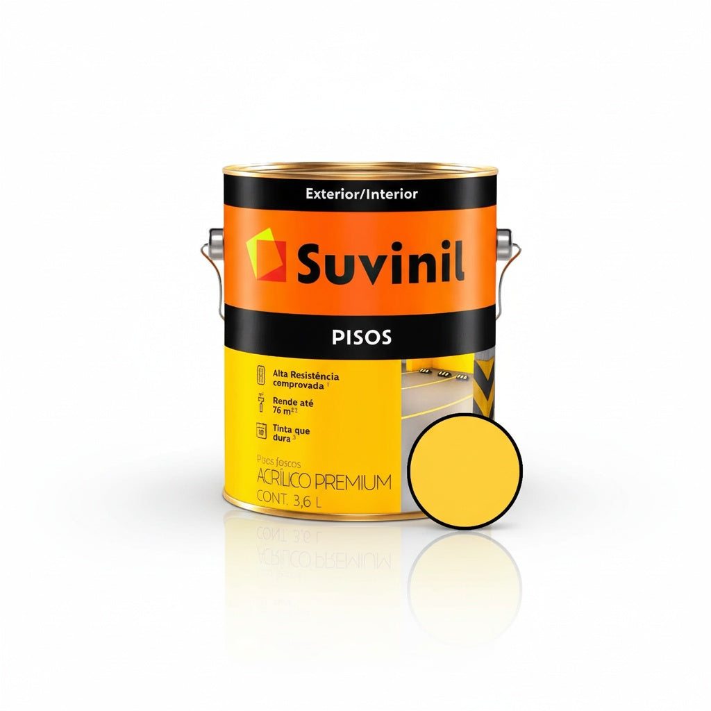 Tinta para Piso Amarela | Demarcação Estacionamento | 3,6L