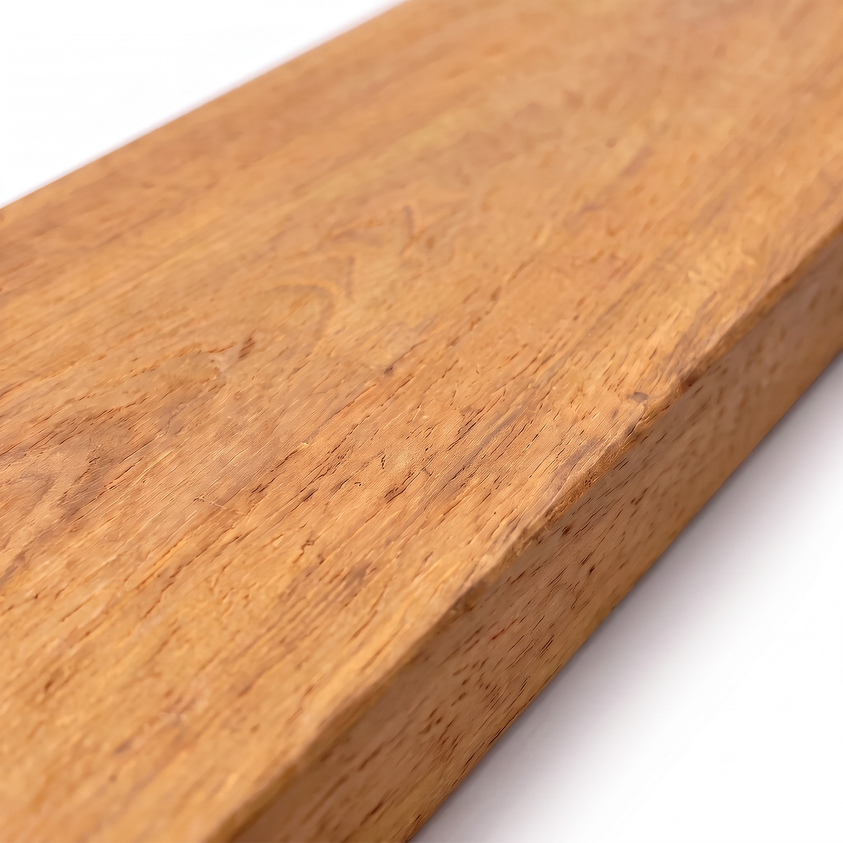 Réguas de deck Oiticica Amarela 10 x 2 cm em paralelo, destacando tonalidade clara e variações naturais.